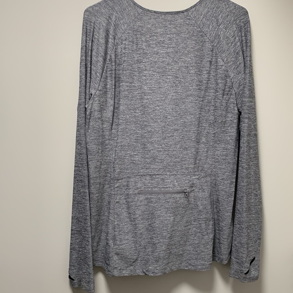 Athleta Pacifica Grey Zip Front Long Sleeve Top Size Large - Picture 10 of 14